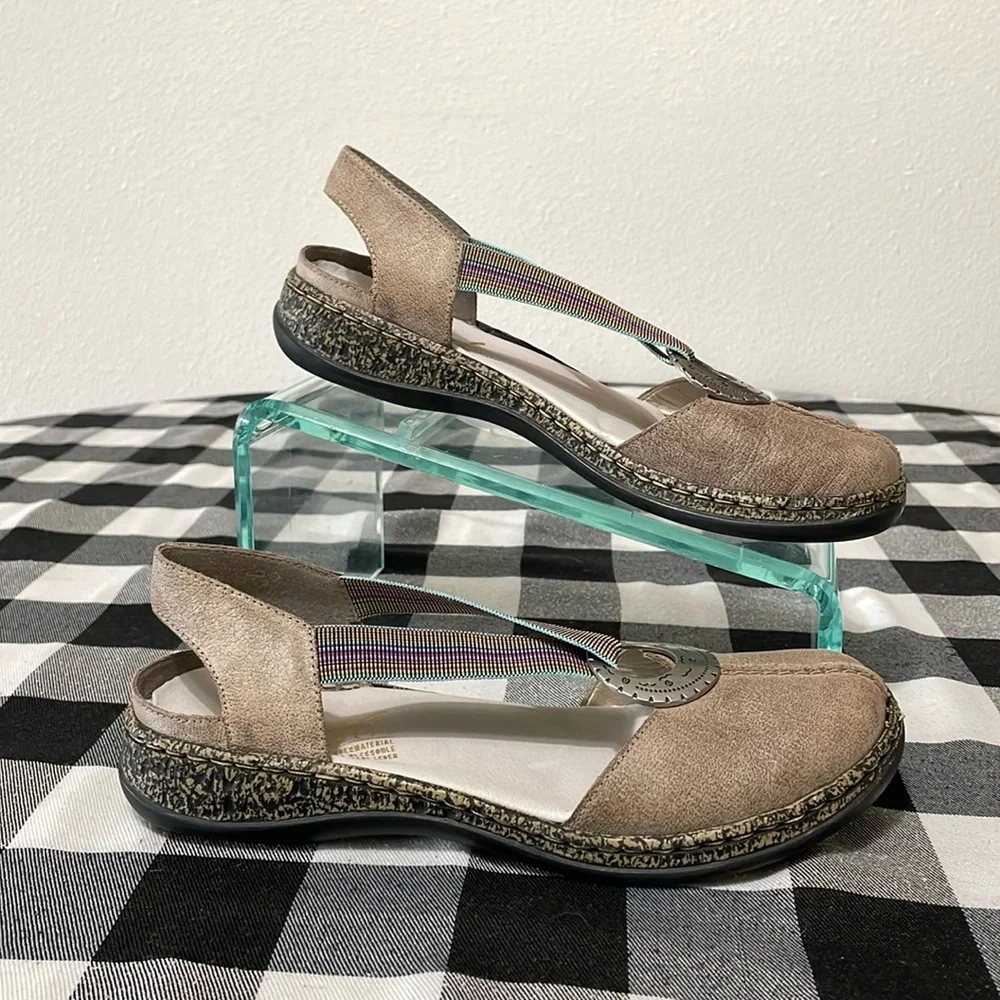Rieker Daisy Antistress Slingback Closed Toe Leather Shoes Size 39/8.5-9